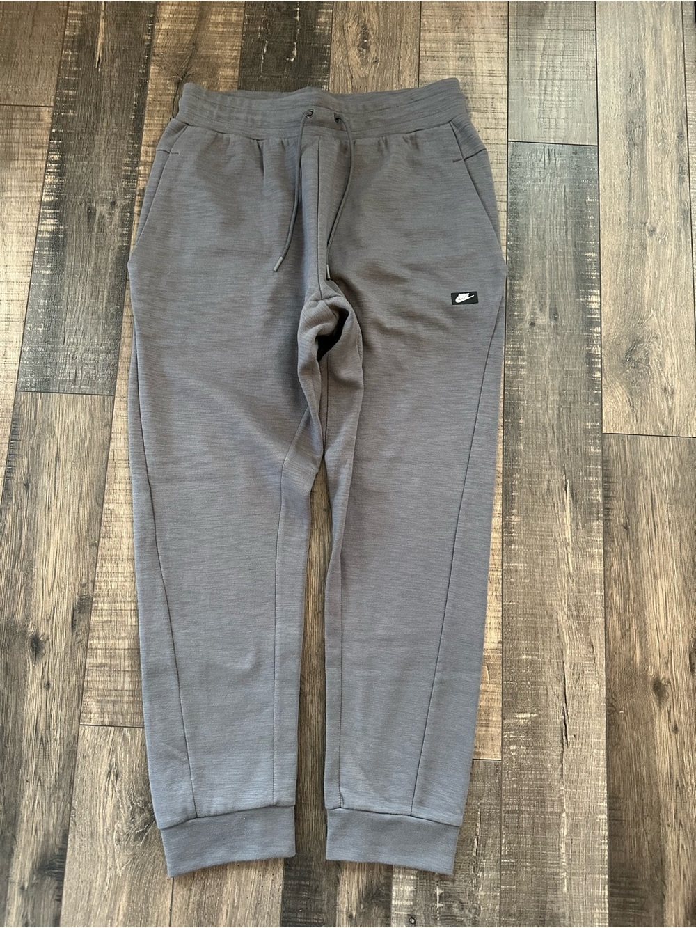 Nike Optic Sweatpants Mens L Gray Fleece Tapered Joggers Logo Athletic Gym